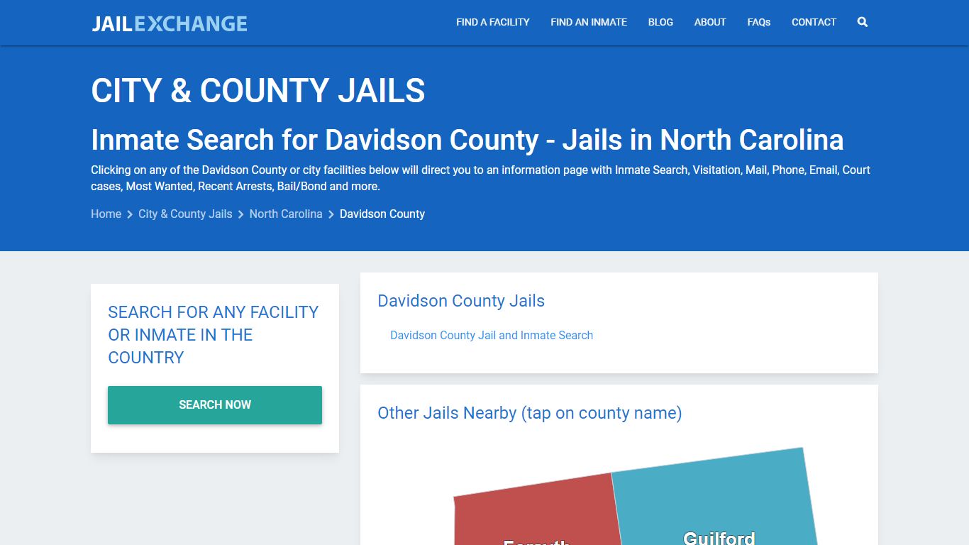 Inmate Search for Davidson County | Jails in North Carolina - Jail Exchange